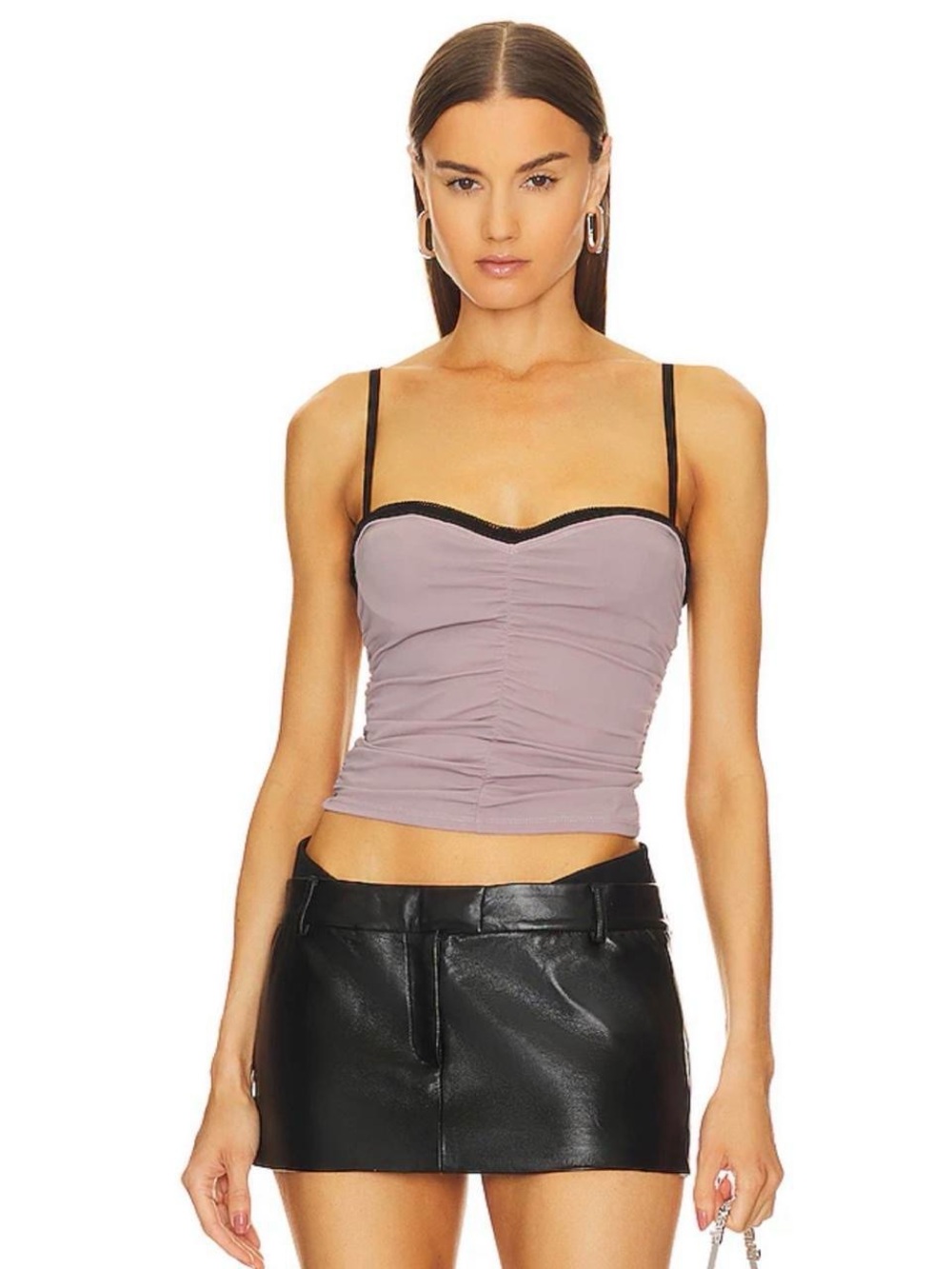 Miaou Renzo Ruched Top Taupe M